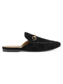 GUCCI - KINGS GG VELVET PRINCETOWN SLIPPER at Saks Fifth Avenue